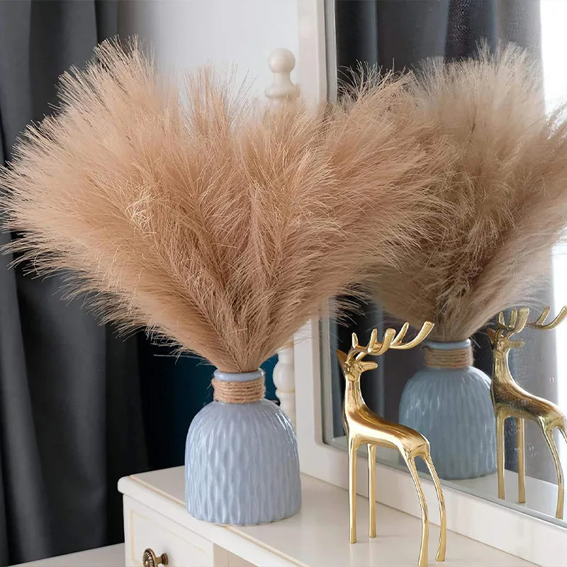 Artificial Fluffy Pampas Grass Bouquet Wedding Party Decoration Flowers Room Home Decor Flower